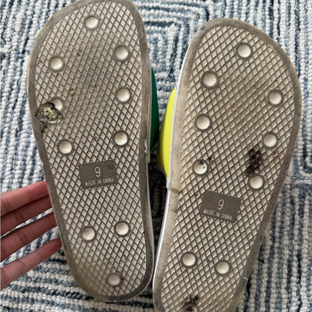 Adidas Love Unites Rainbow Slides Sandals White Multicolor Trefoil Pride Men’s 9 - Picture 3 of 7